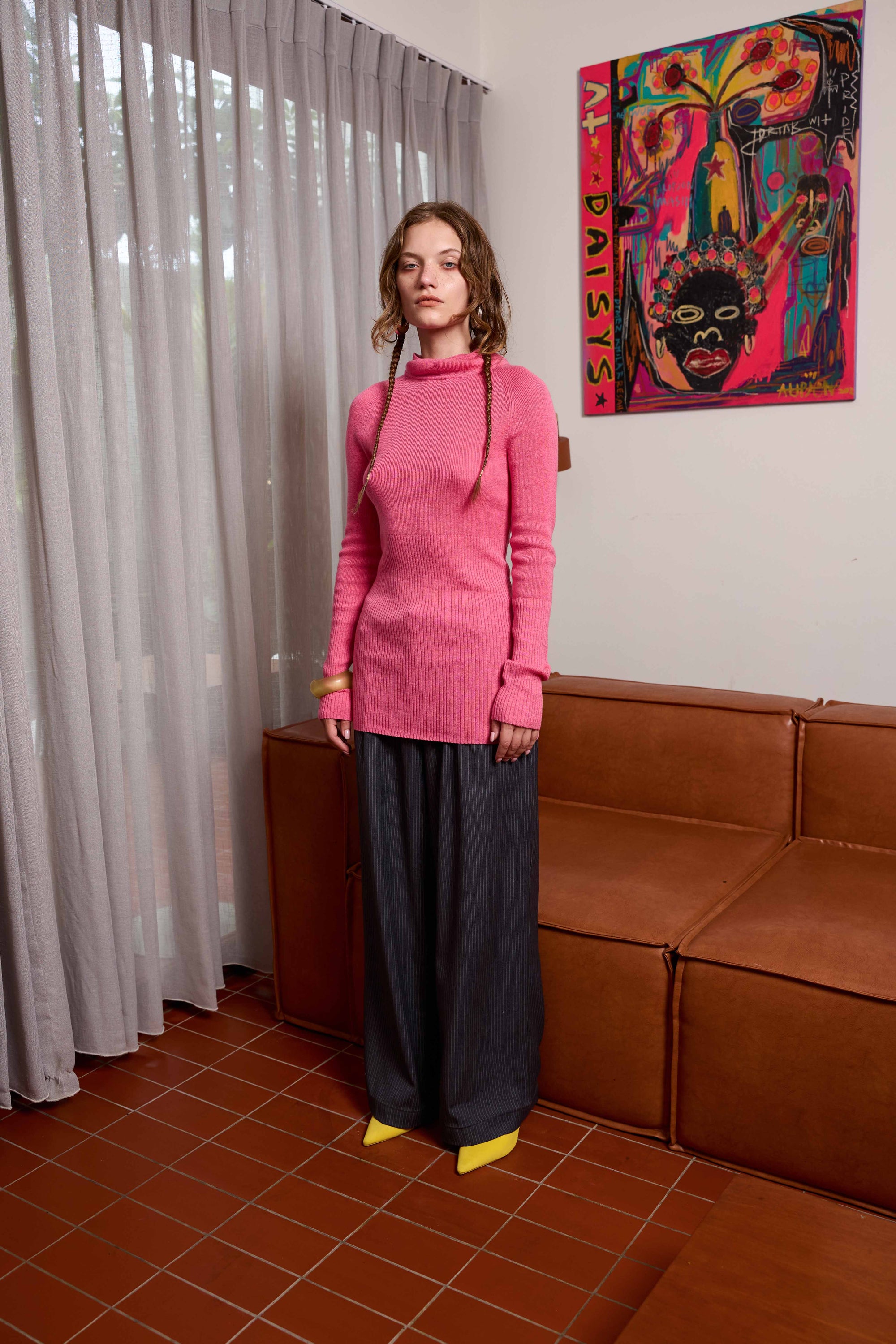 Hooded Skivvy in Pigment Pink