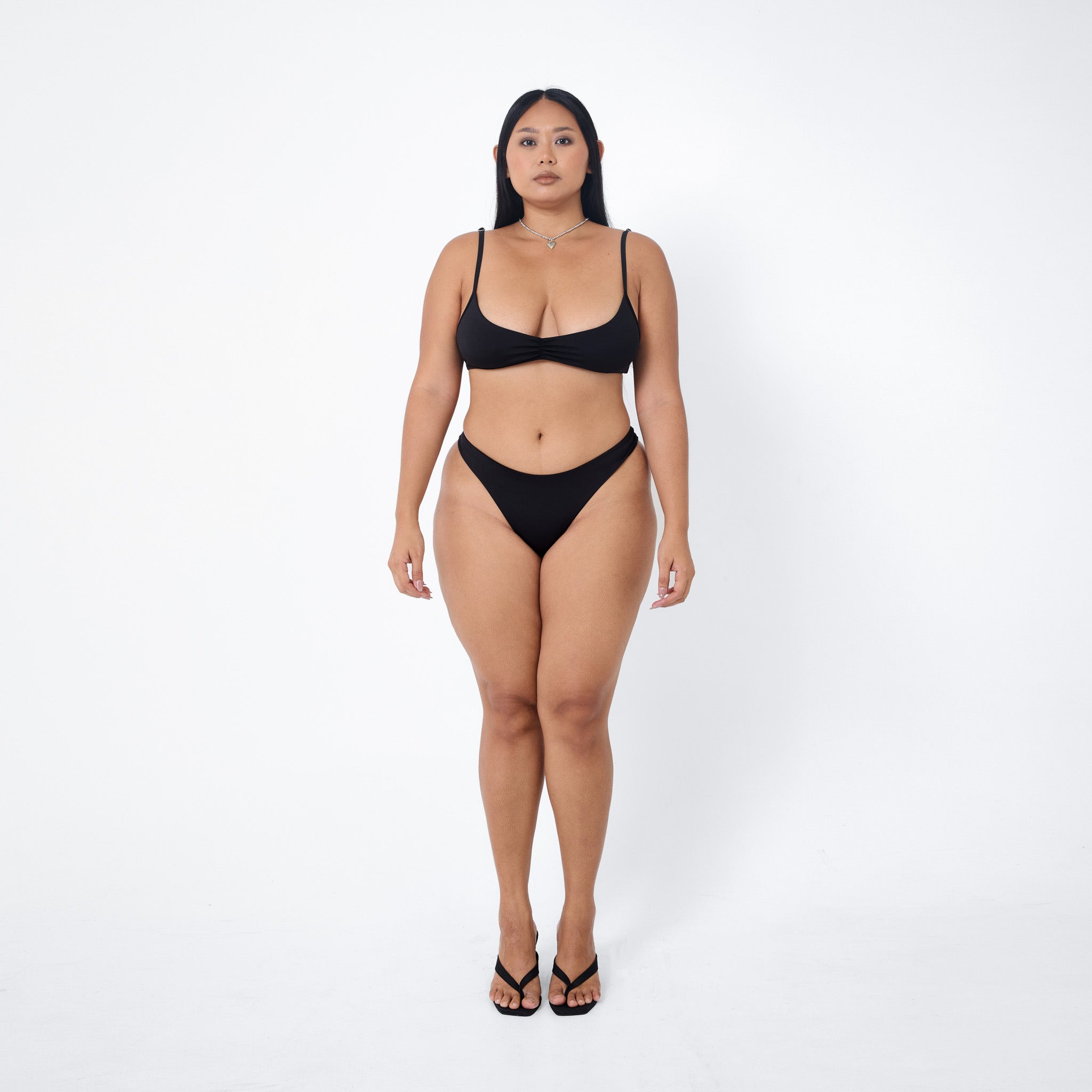 Arthur Apparel high cut brief style bikini bottom in black