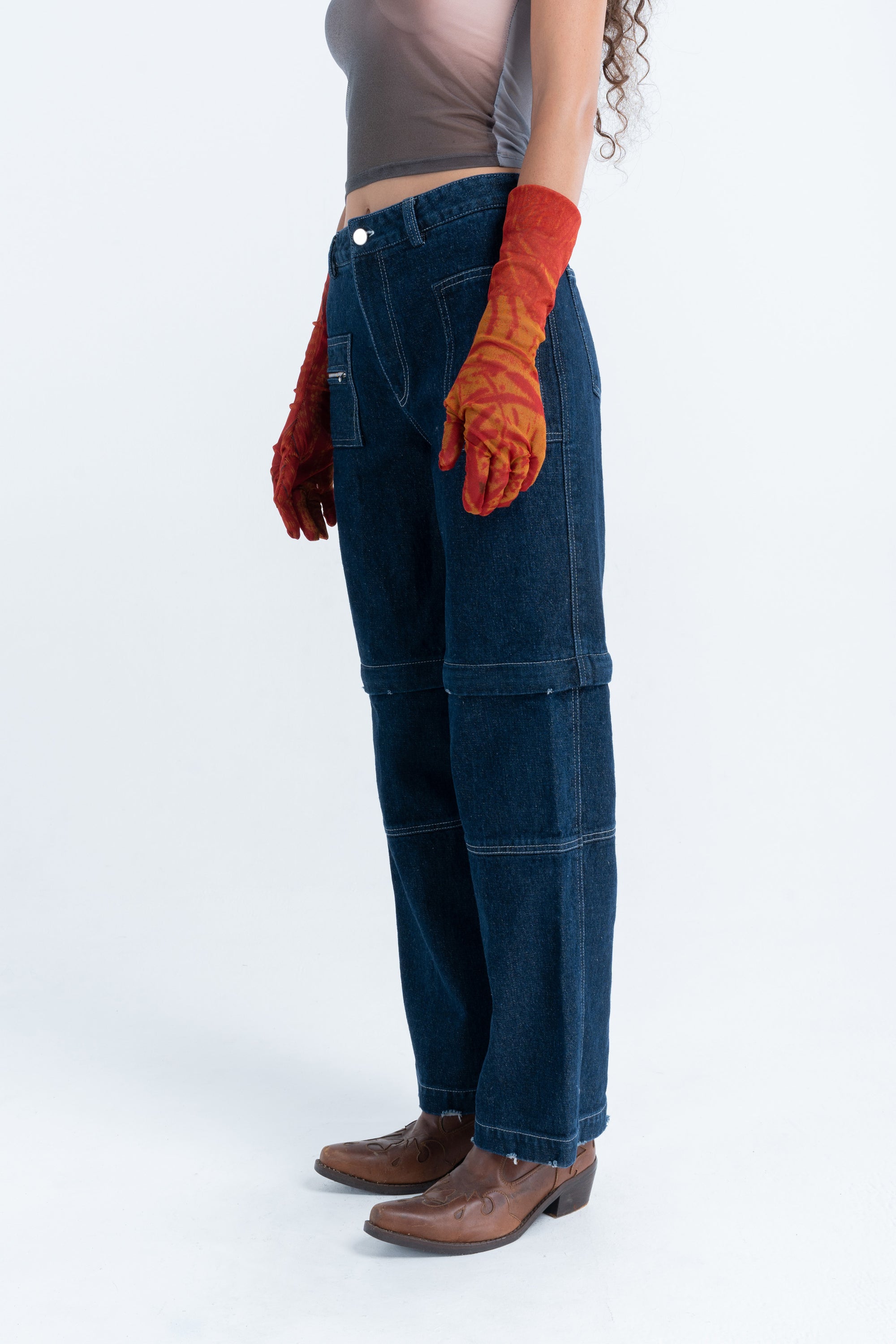 Arthur Apparel Mid-Rise Detachable Denim Pant