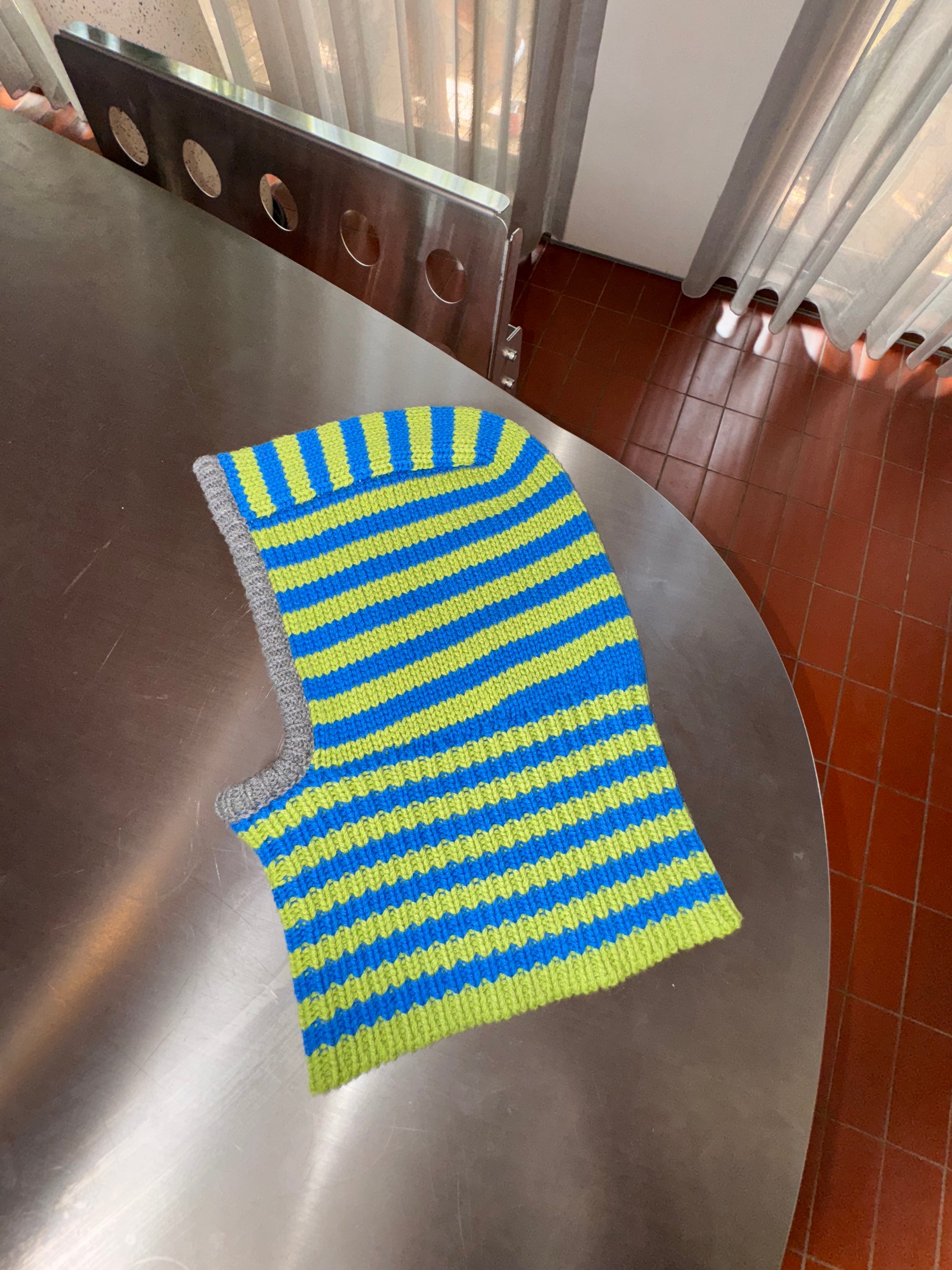 Mini Stripe Balaclava in Calibrate/Green