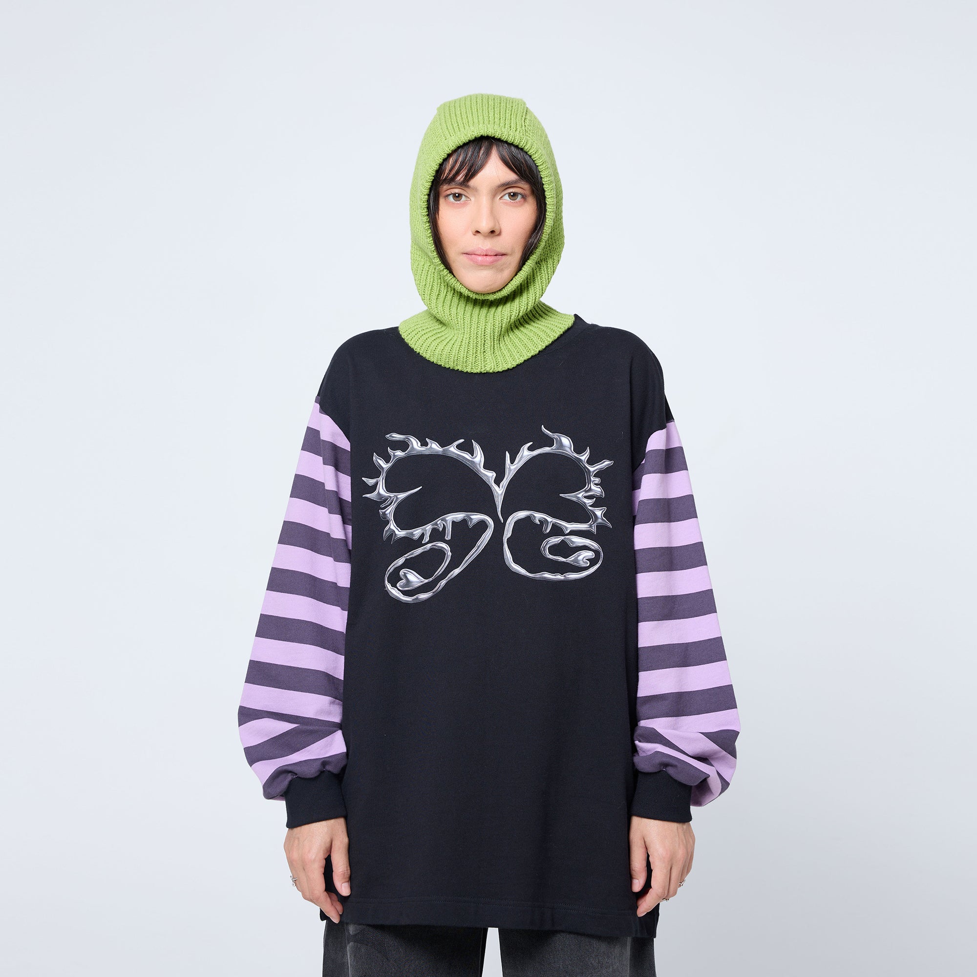 Arthur Apparel chunky wool blend knitted hood in sharp apple green