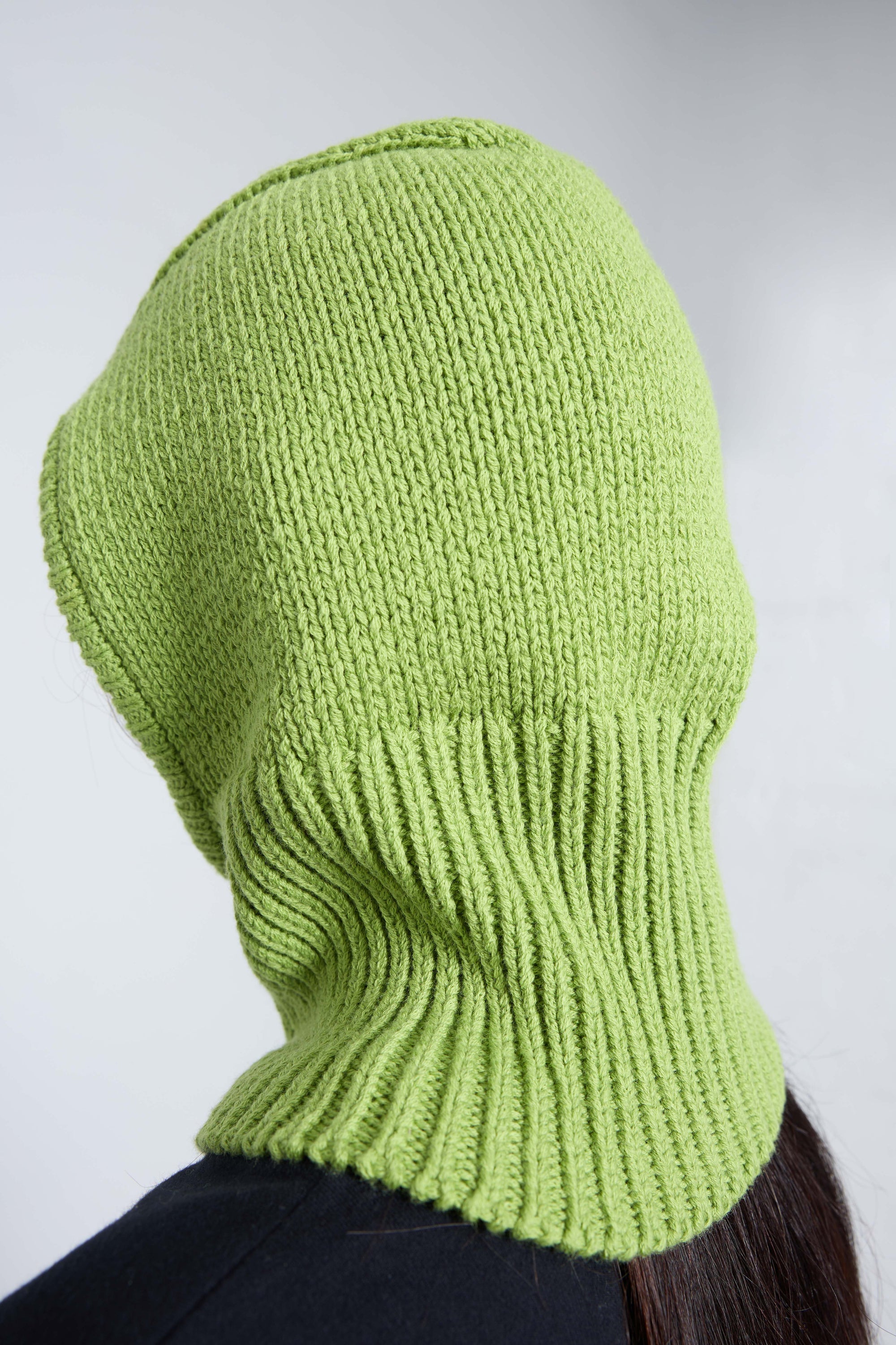 Arthur Apparel chunky wool blend knitted hood in sharp apple green