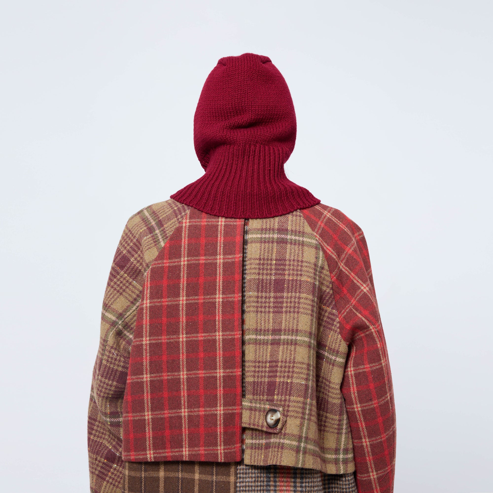 Arthur Apparel chunky wool blend knitted hood in rich maroon