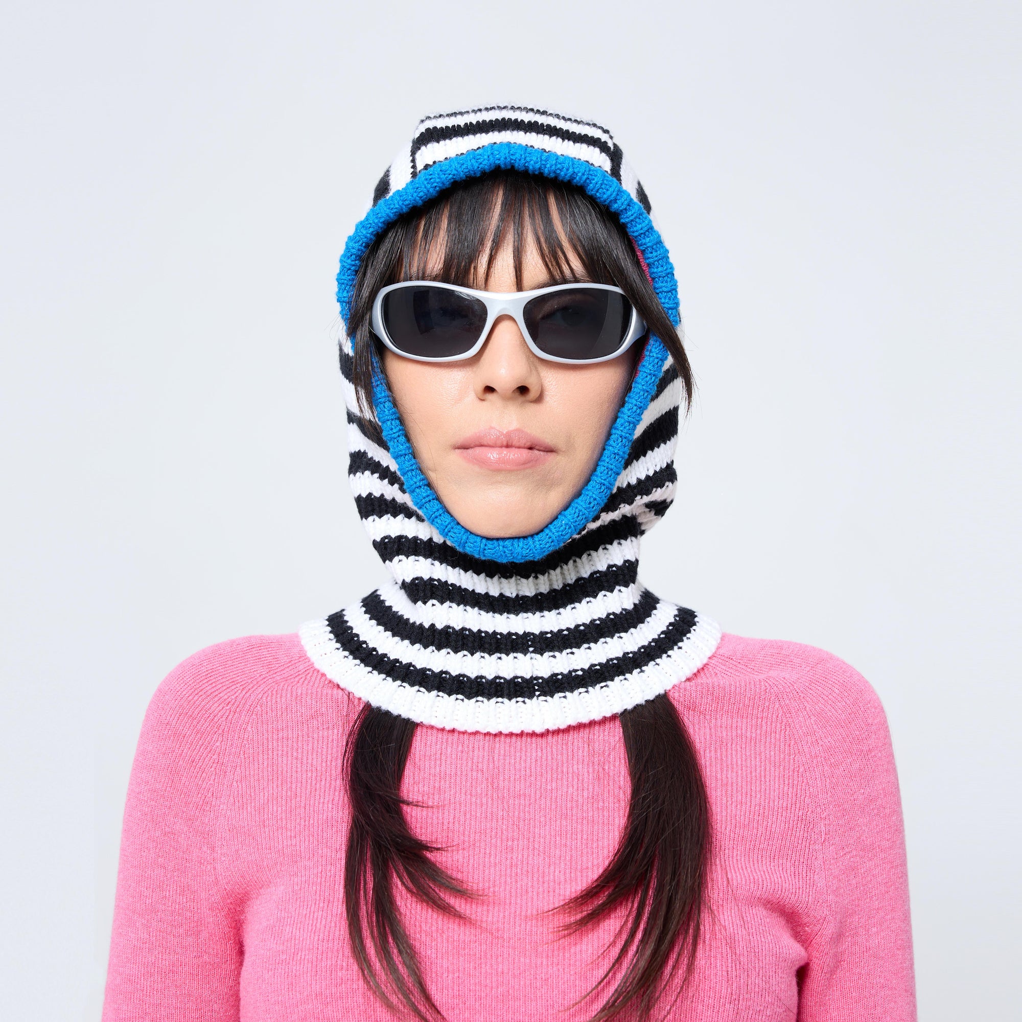 Mini Stripe Balaclava in Calibrate/Mono