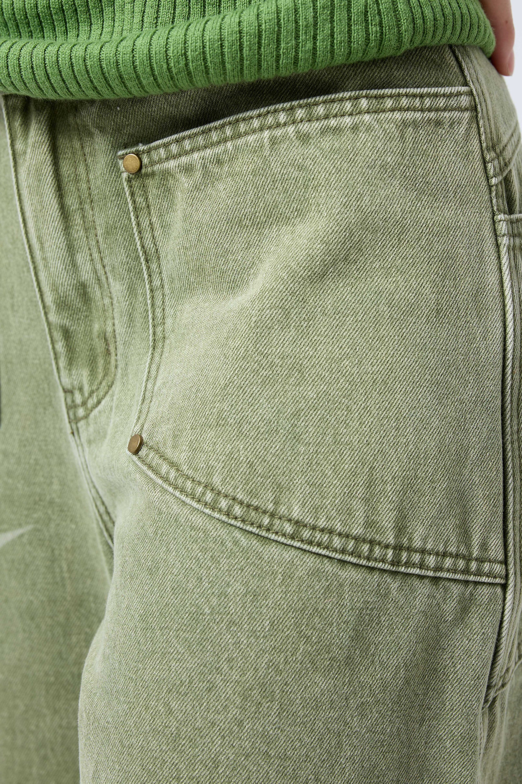 Slouchy Spike Jeans in Worn Swamp