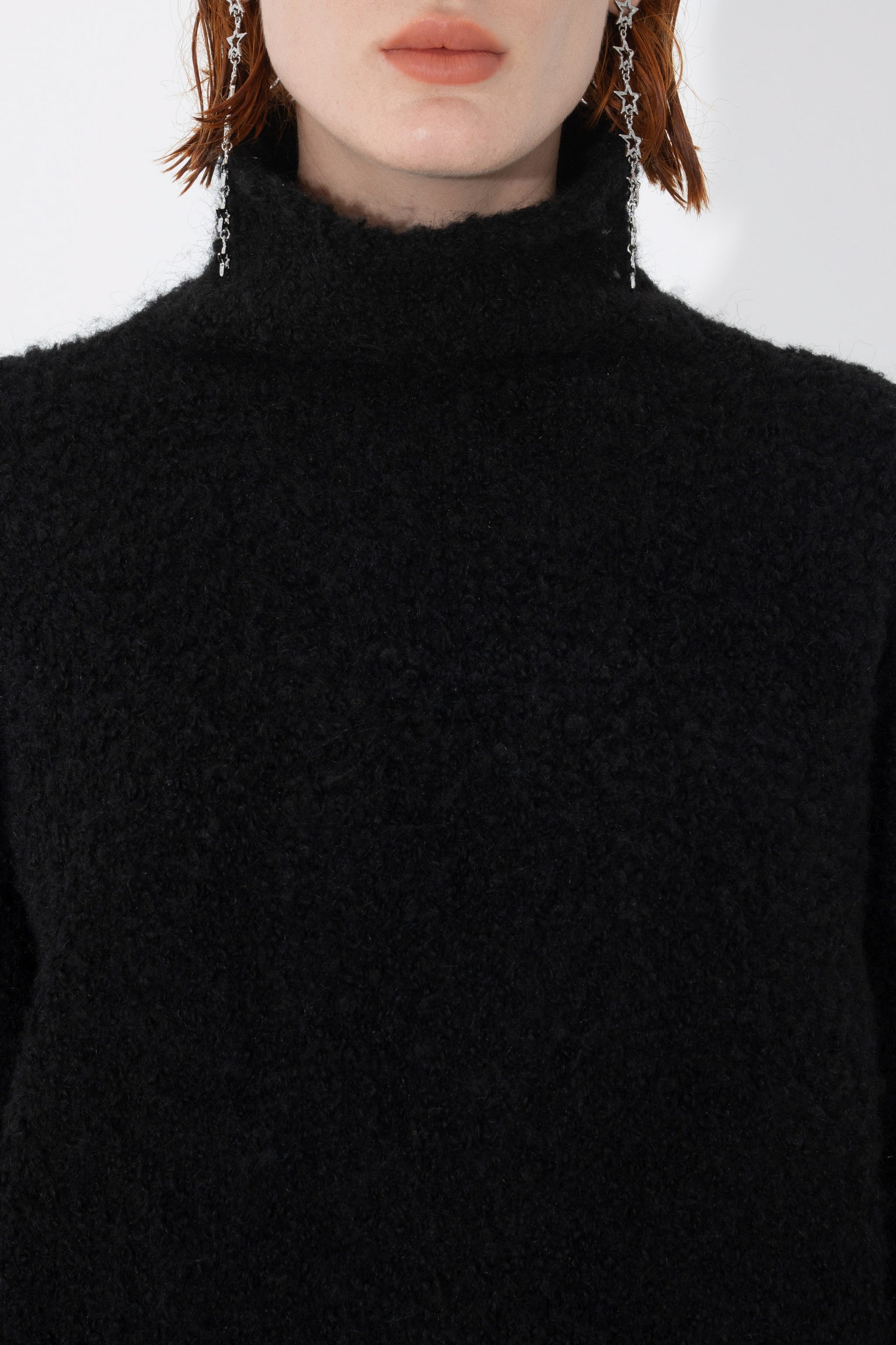Arthur Apparel Oversized Fluffy Black Knitted Sweater