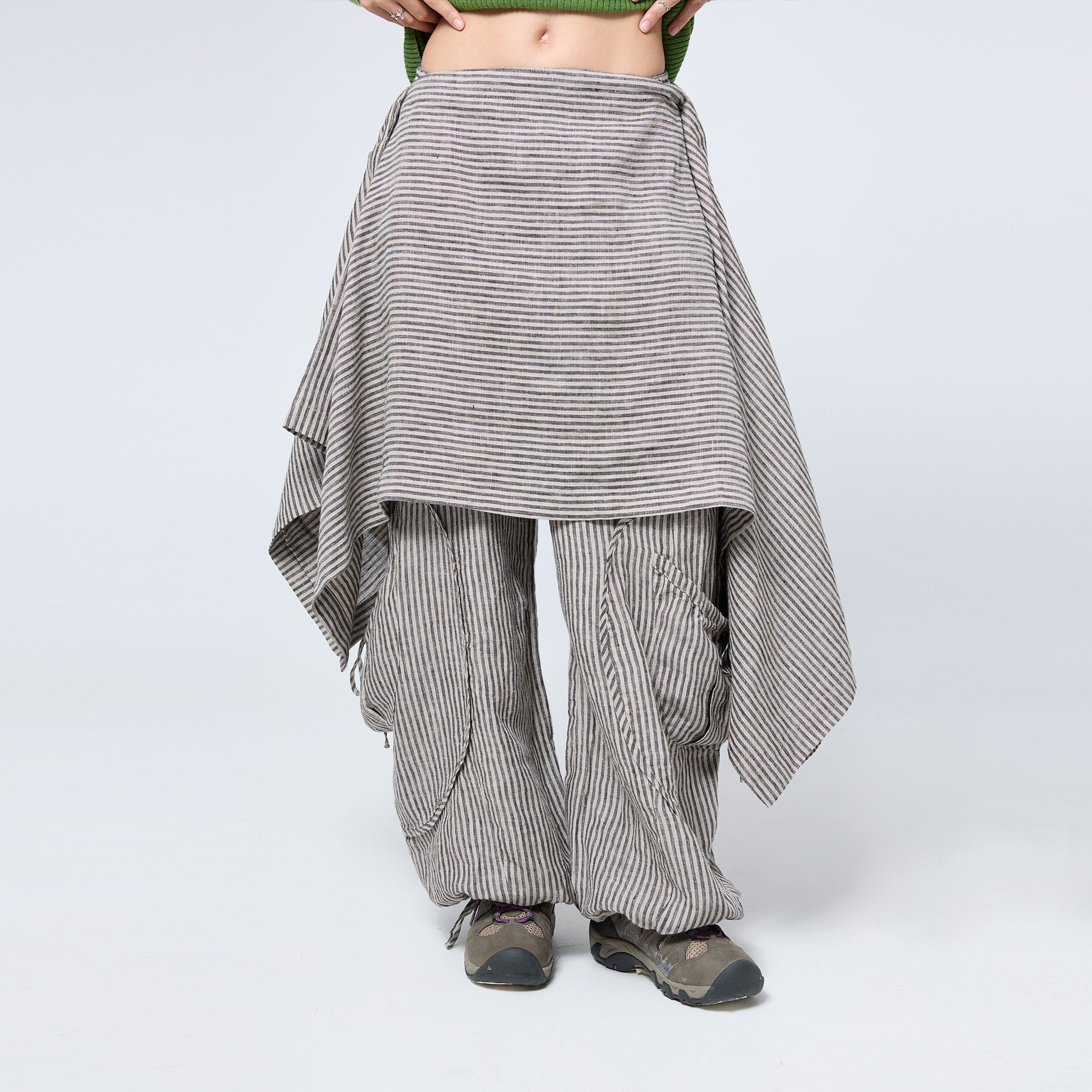 Origami Skirt in Earth Stripe