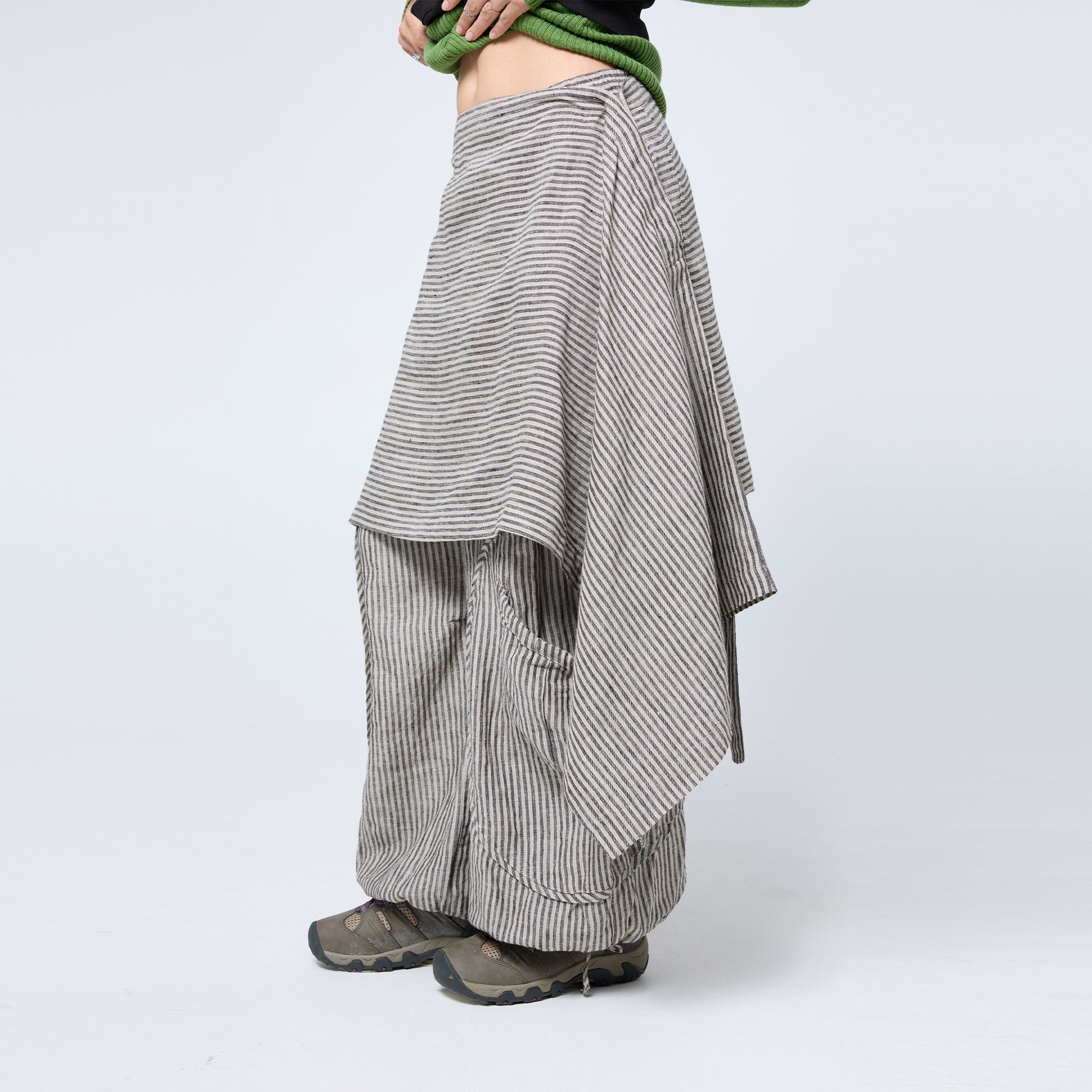 Origami Skirt in Earth Stripe