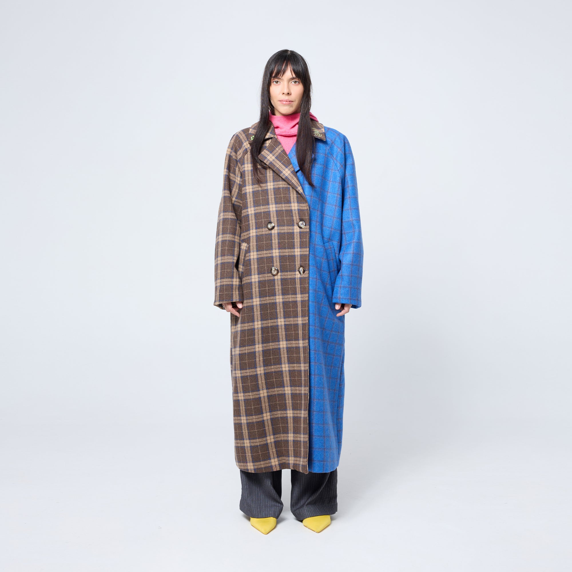 Double Breasted Blanket Coat in Cobalt
