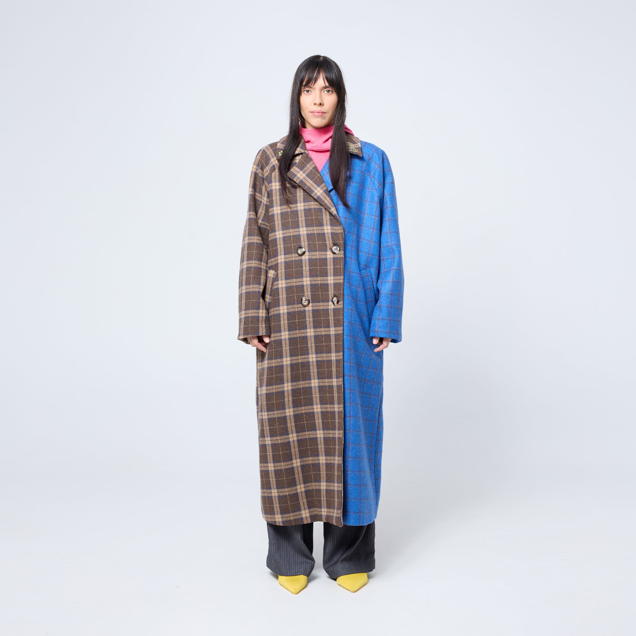 Double Breasted Blanket Coat in Cobalt
