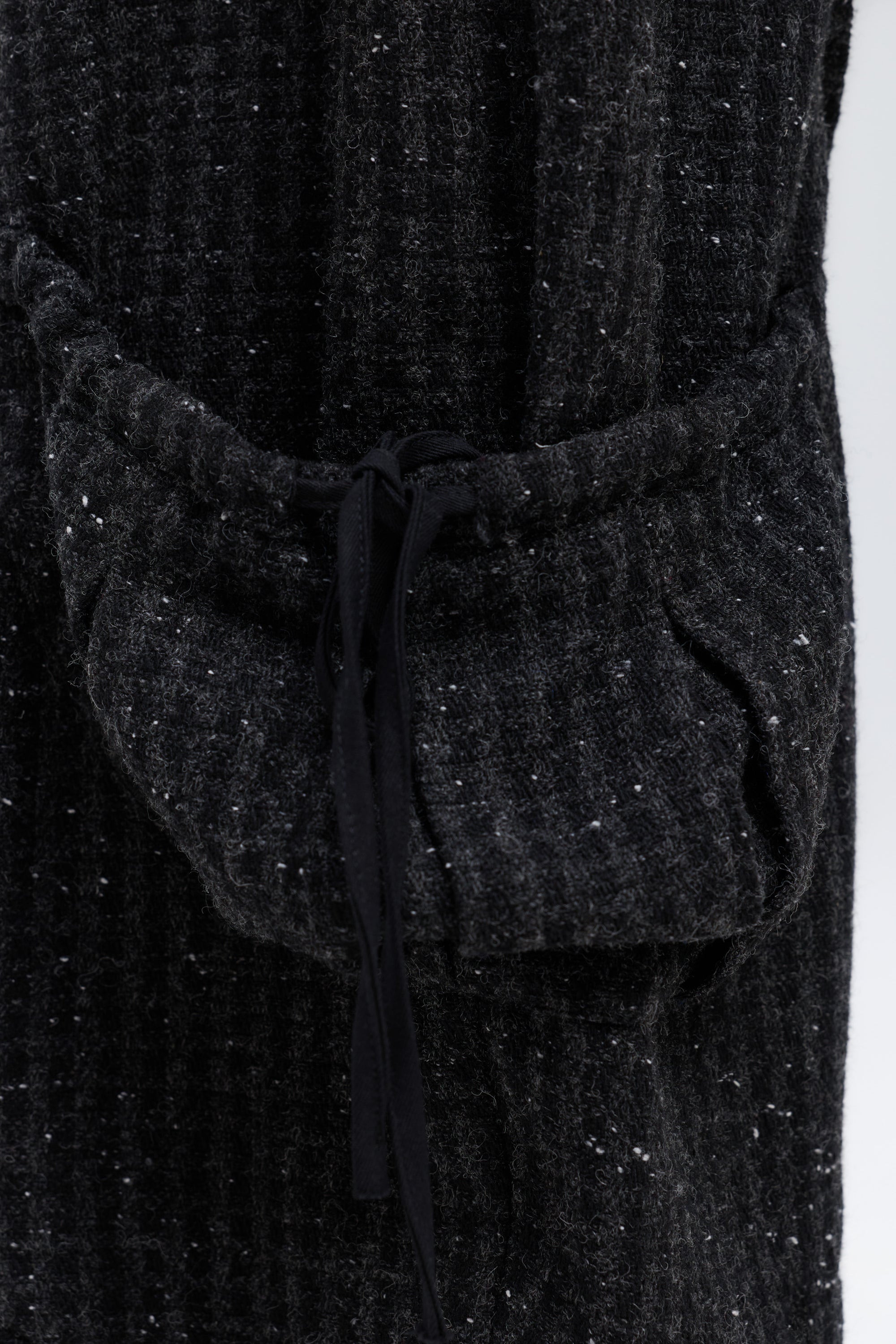Arthur Apparel black wool blend oversized trouser with elastic waist and hem