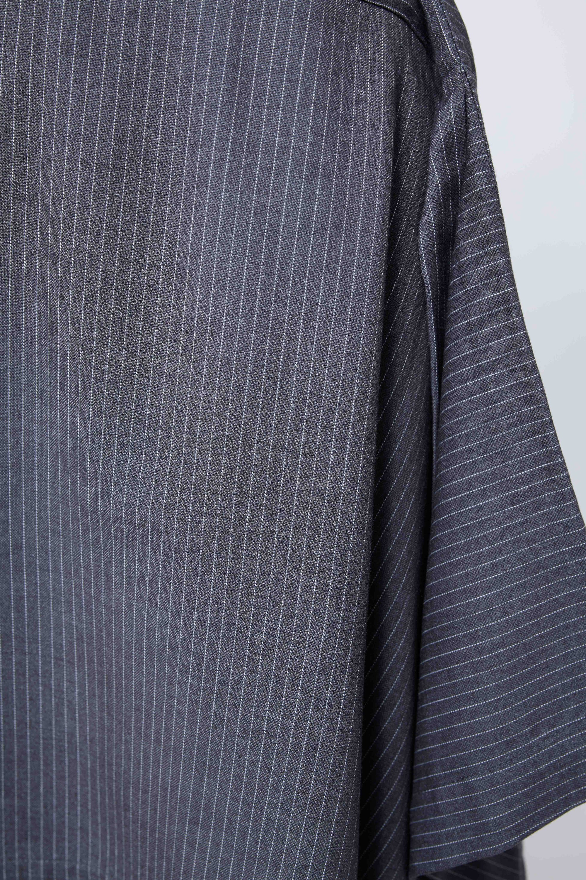 Origami Skirt in Grey Pinstripe