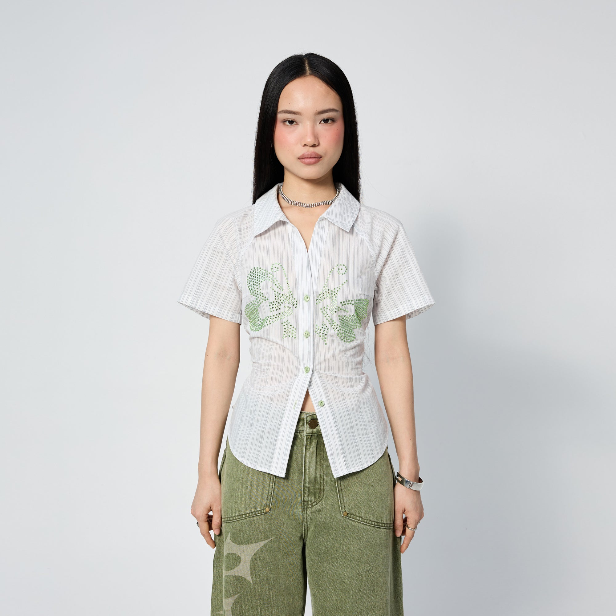 Raglan Shirt in Lime Bfly