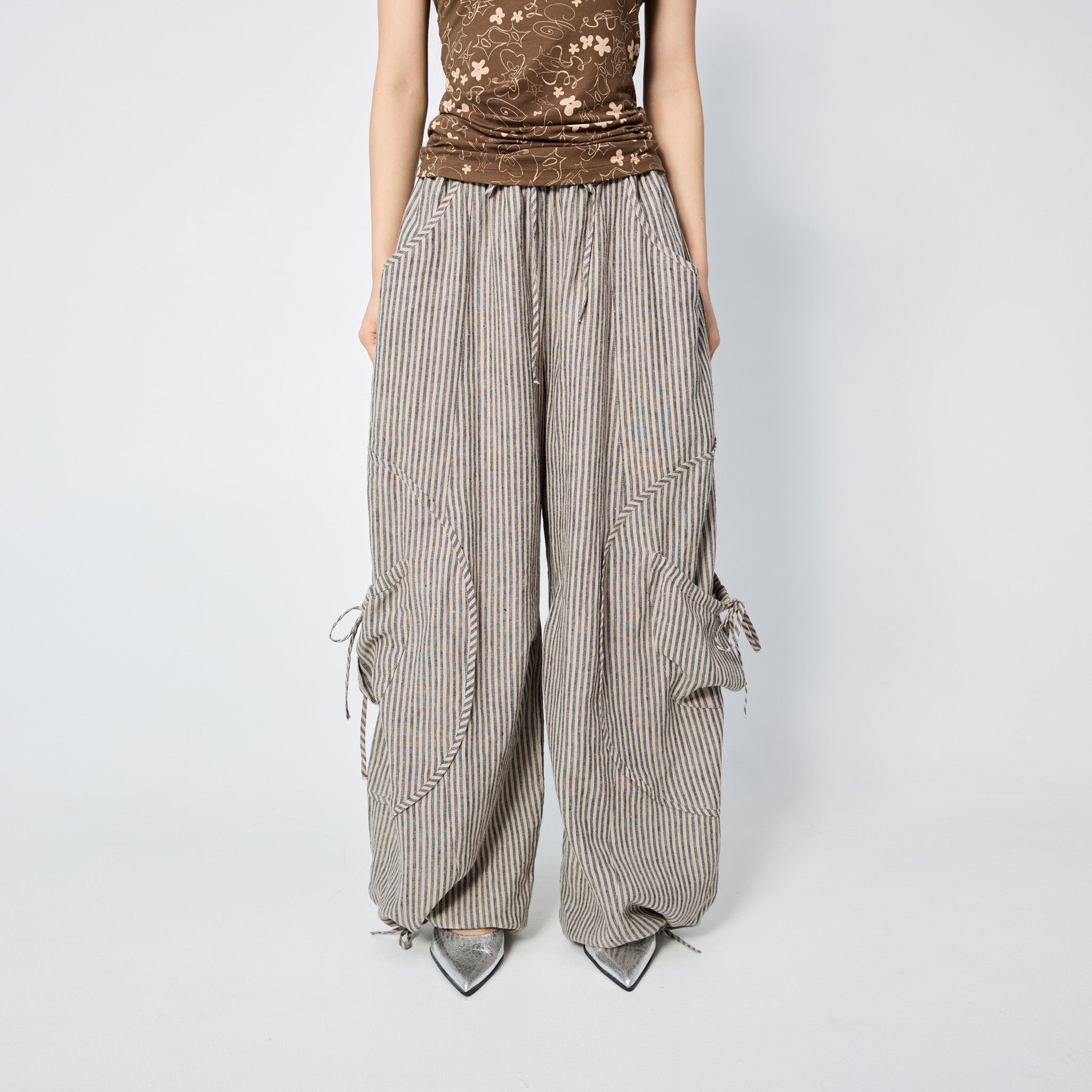 Arthur Apparel cargo pant with adjustable ankle and grey stripes