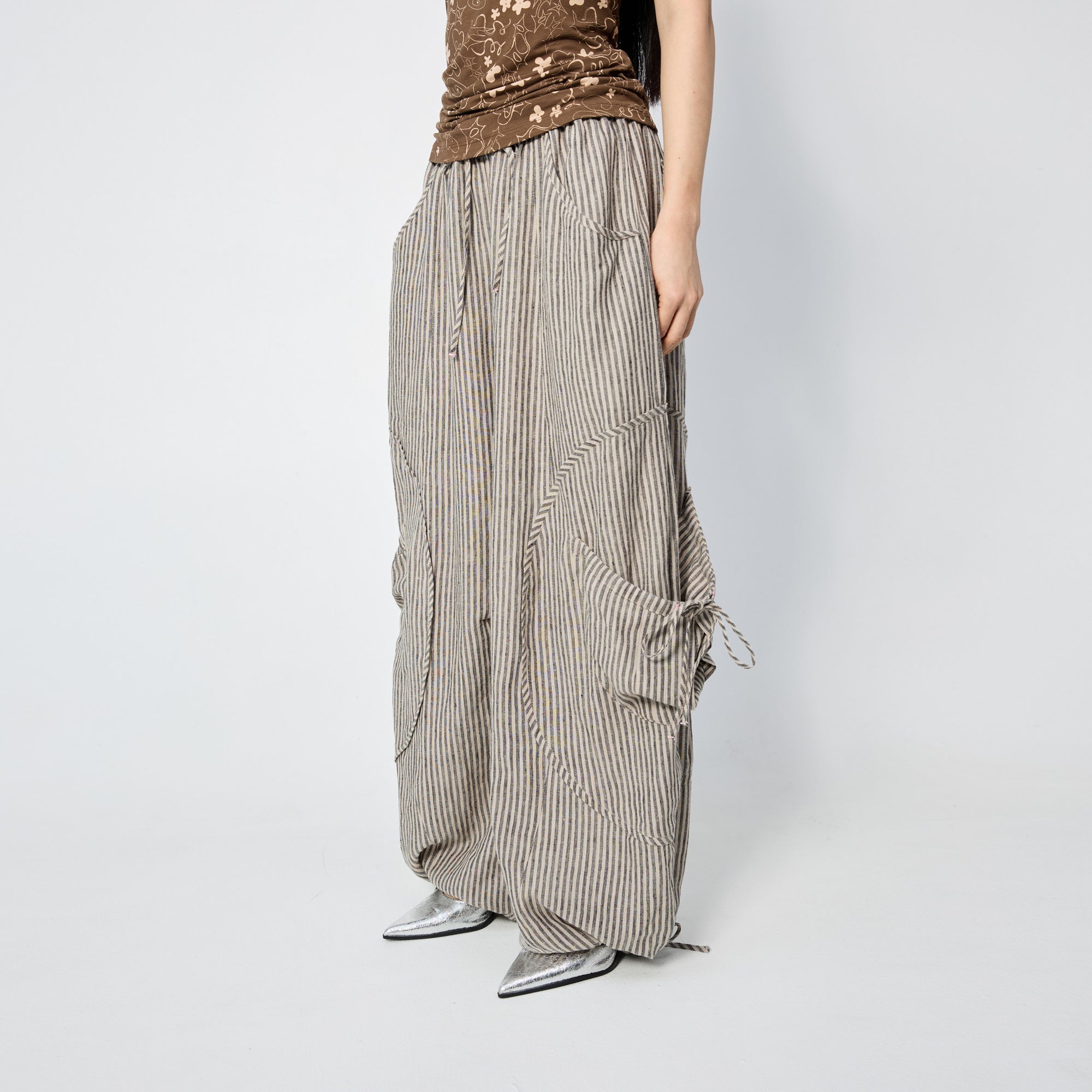 Arthur Apparel cargo pant with adjustable ankle and grey stripes