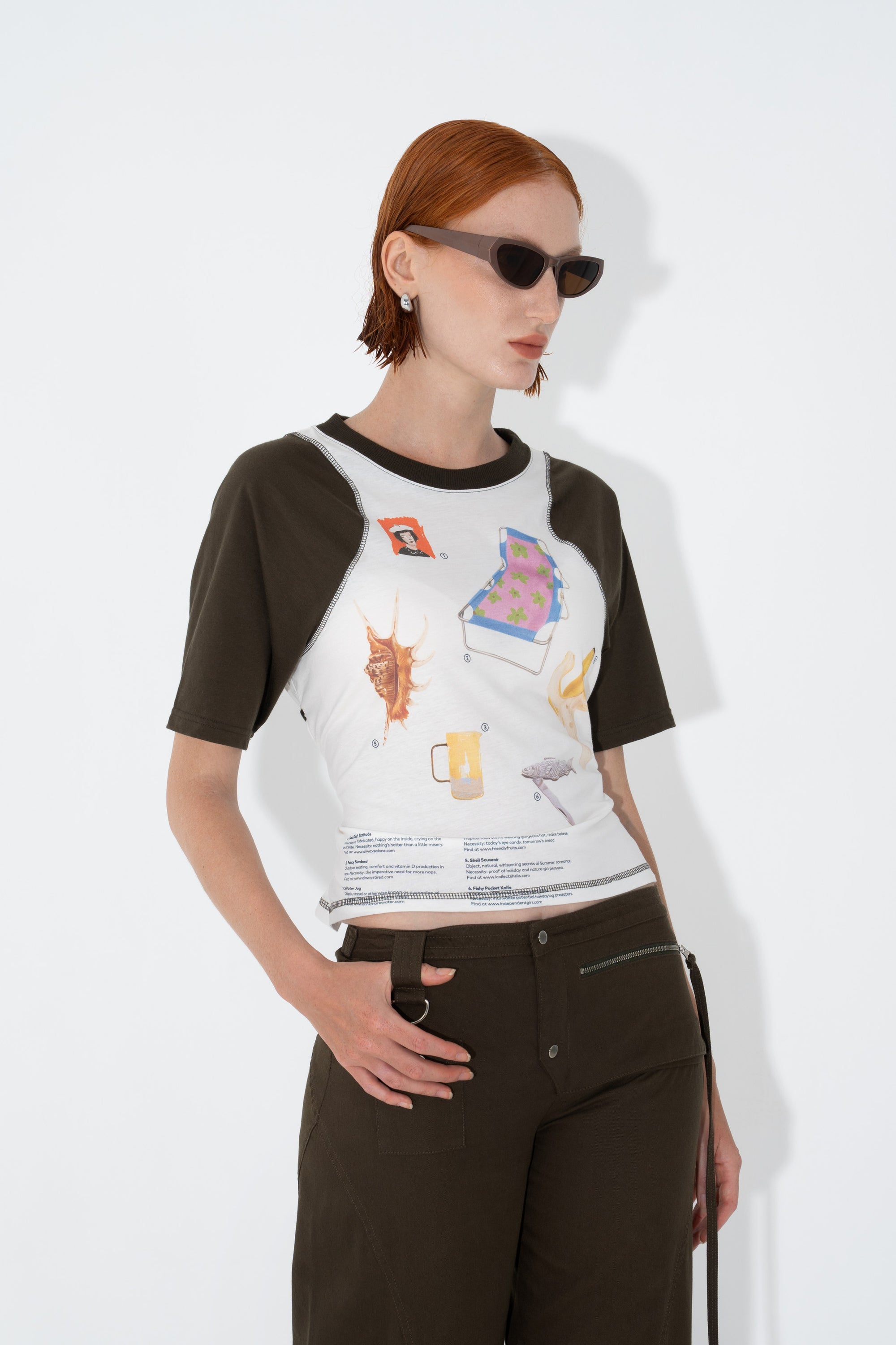 Arthur Apparel Graphic Print Boxy Tshirt with waist ties