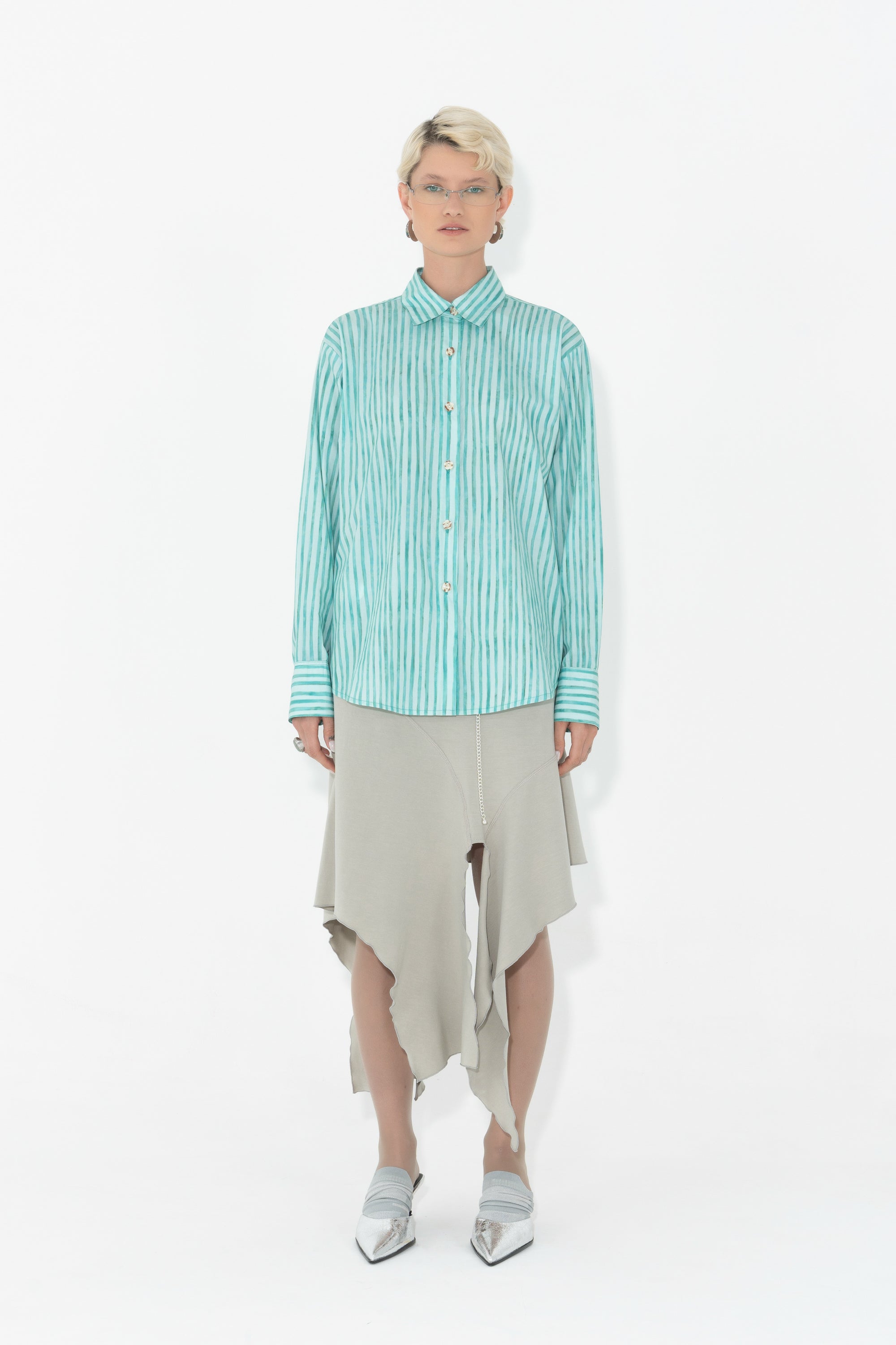 Arthur Apparel Oversized Striped Shirt