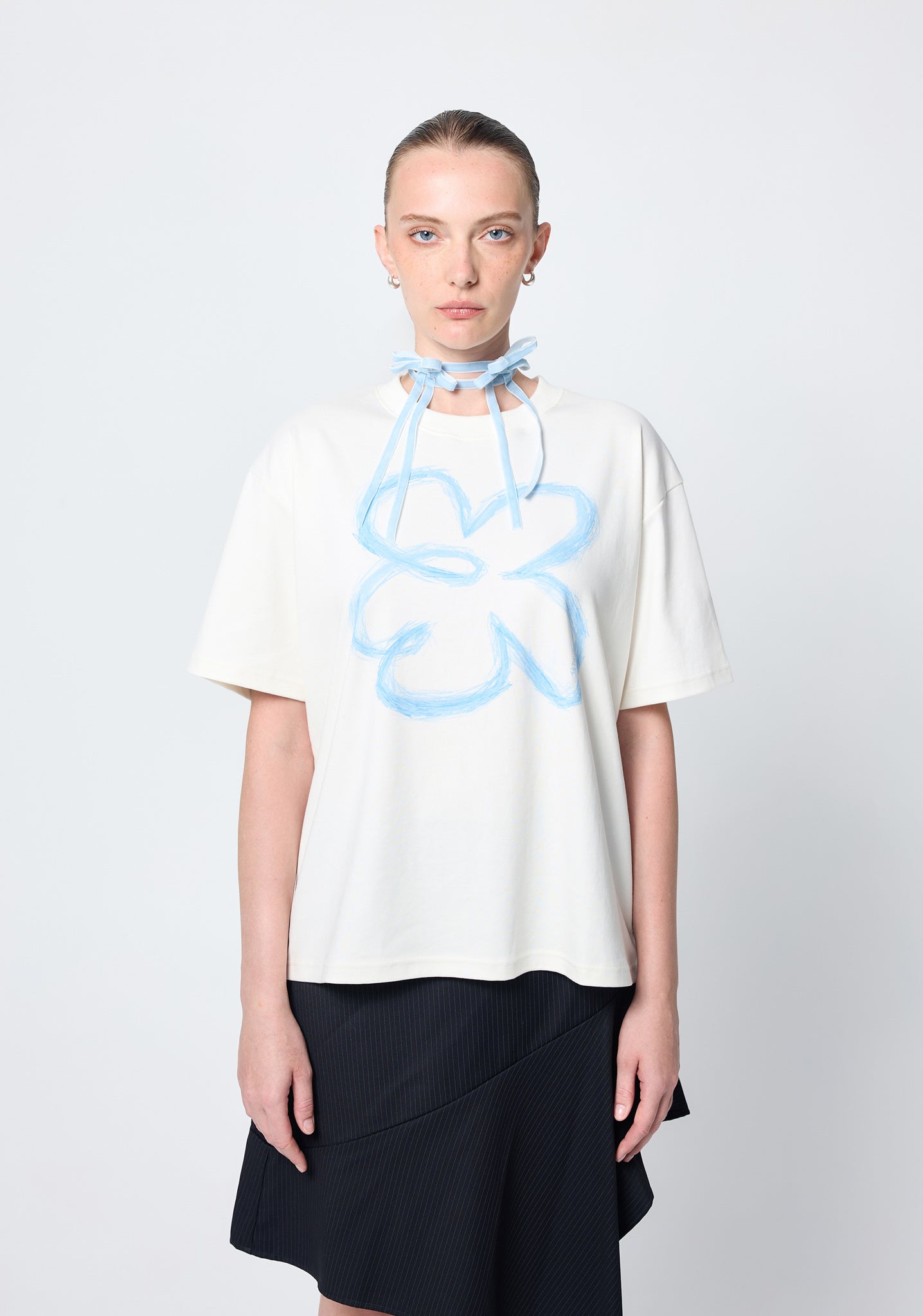 Arthur Apparel Oversized Printed Flower T-Shirt