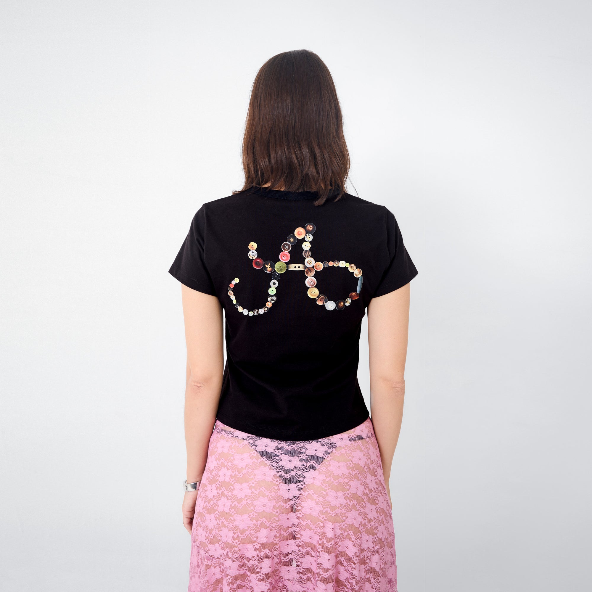 Arthur Apparel standard black tee with heart print