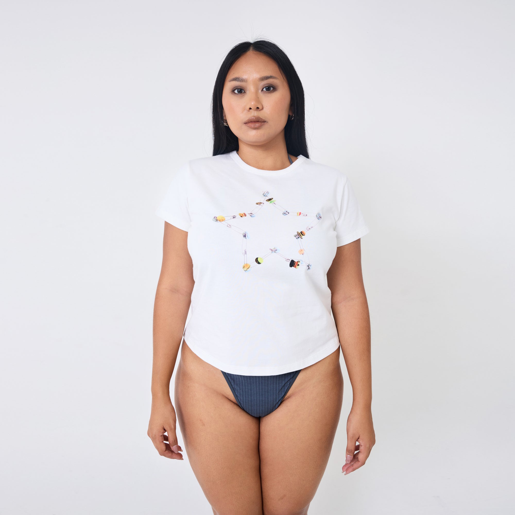 Arthur Apparel standard white t-shirt with star print