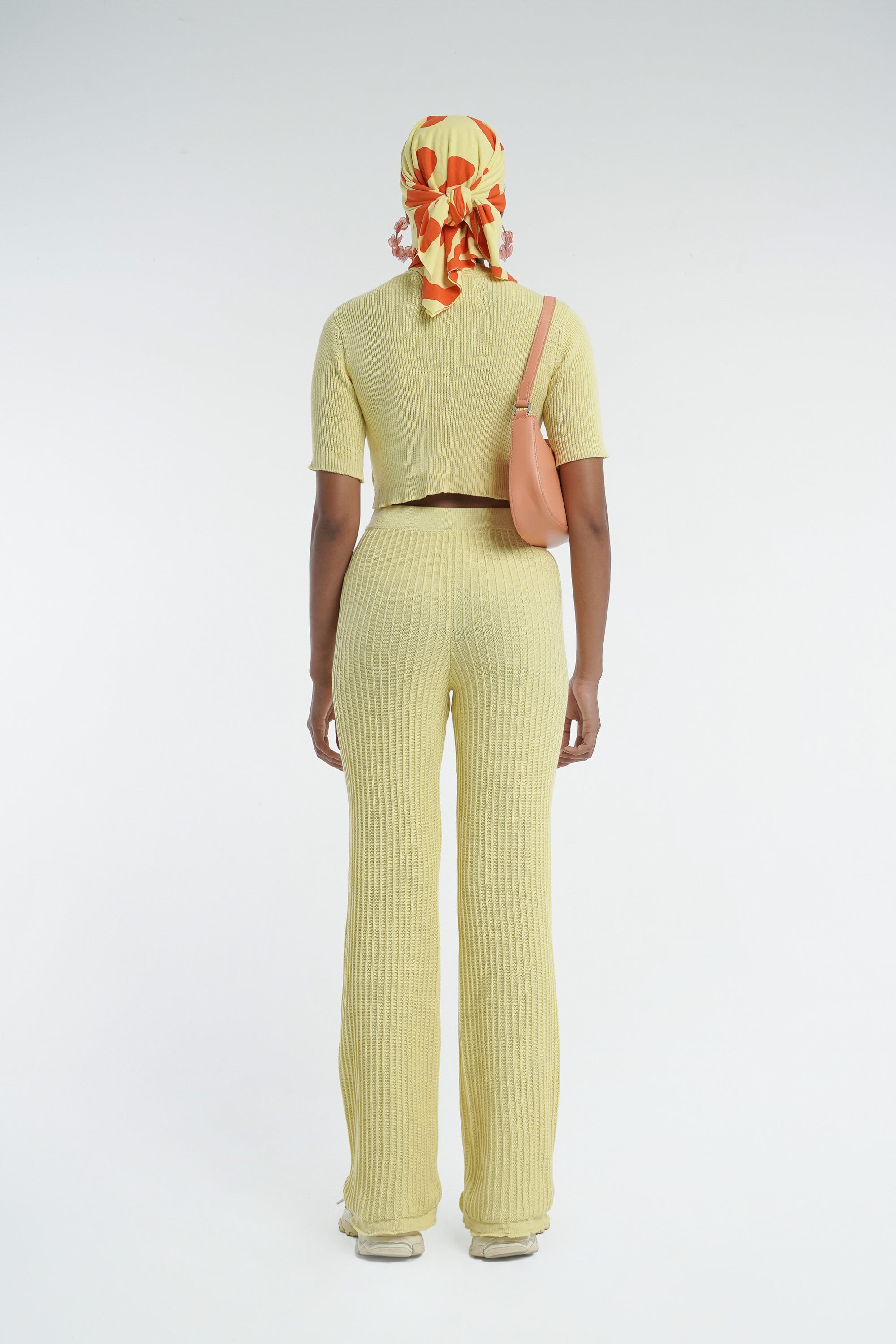 Pinstripe Knit Pant in Limoncello